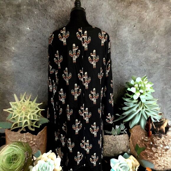 Peach Love California Sheer Cactus Long Duster Kimono Wrap Size Large - Picture 9 of 9